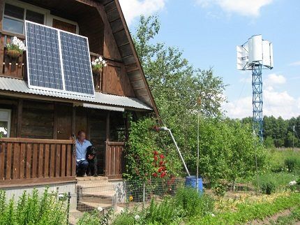 Solar battery for a summer residence