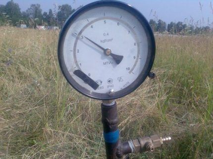 Pressure gauge for gas pipeline testing