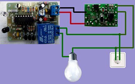 Scheme for connecting the sensor to the chandelier