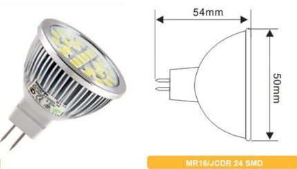 أبعاد مصابيح LED