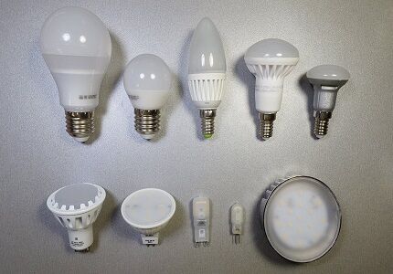 أنواع مصابيح LED