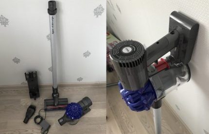 Parkiranje usisavača Dyson v6