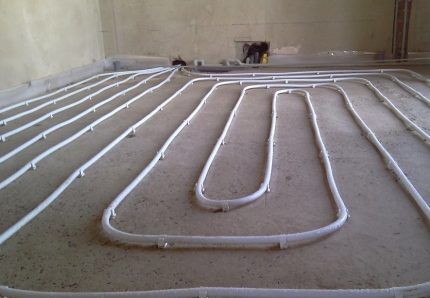 Pipes on a flat, clean floor