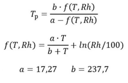 Formula za određivanje rosišta