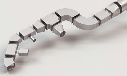 Elements for assembling plastic air ducts