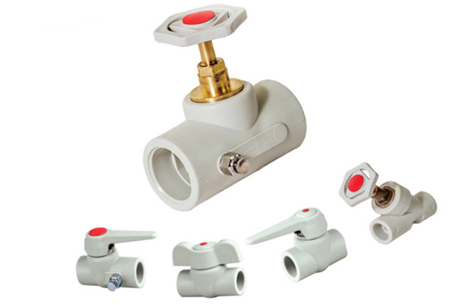 Shut-off valves for polypropylene pipes