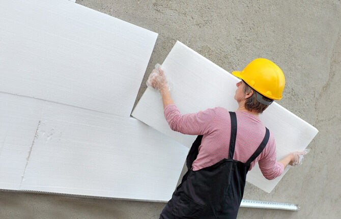 Insulation of walls with foam plastic