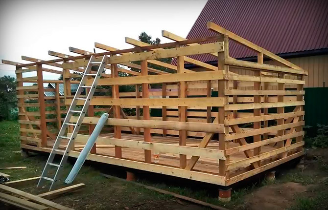 Do-it-yourself lean-to wooden shed for a summer residence: drawings, step-by-step instructions