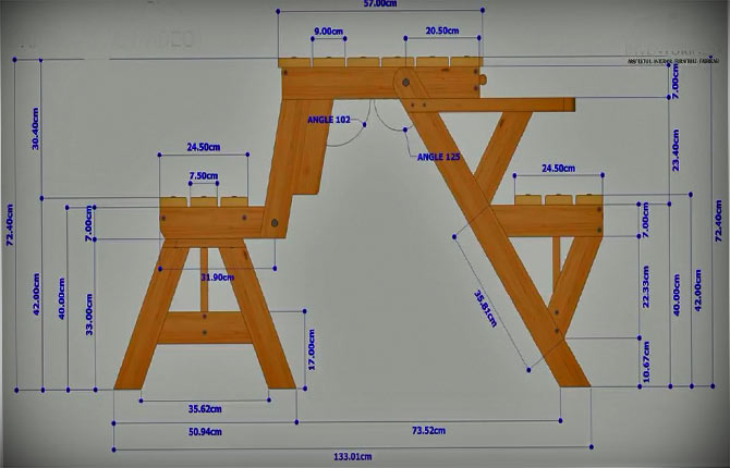 Kako napraviti klupu za transformaciju vlastitim rukama: dijagrami, crteži, upute korak po korak